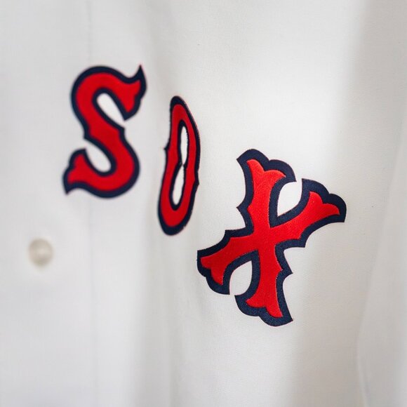 Majestic Boston Red Sox White Home Jersey MLB Sewn Letters Men’s Button Front - Picture 6 of 7